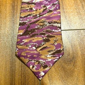 Brown and purple artsy Paulo Conli necktie